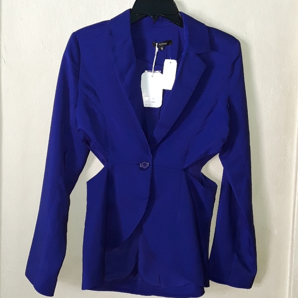 Purple Cut Out Hi Low Blazer